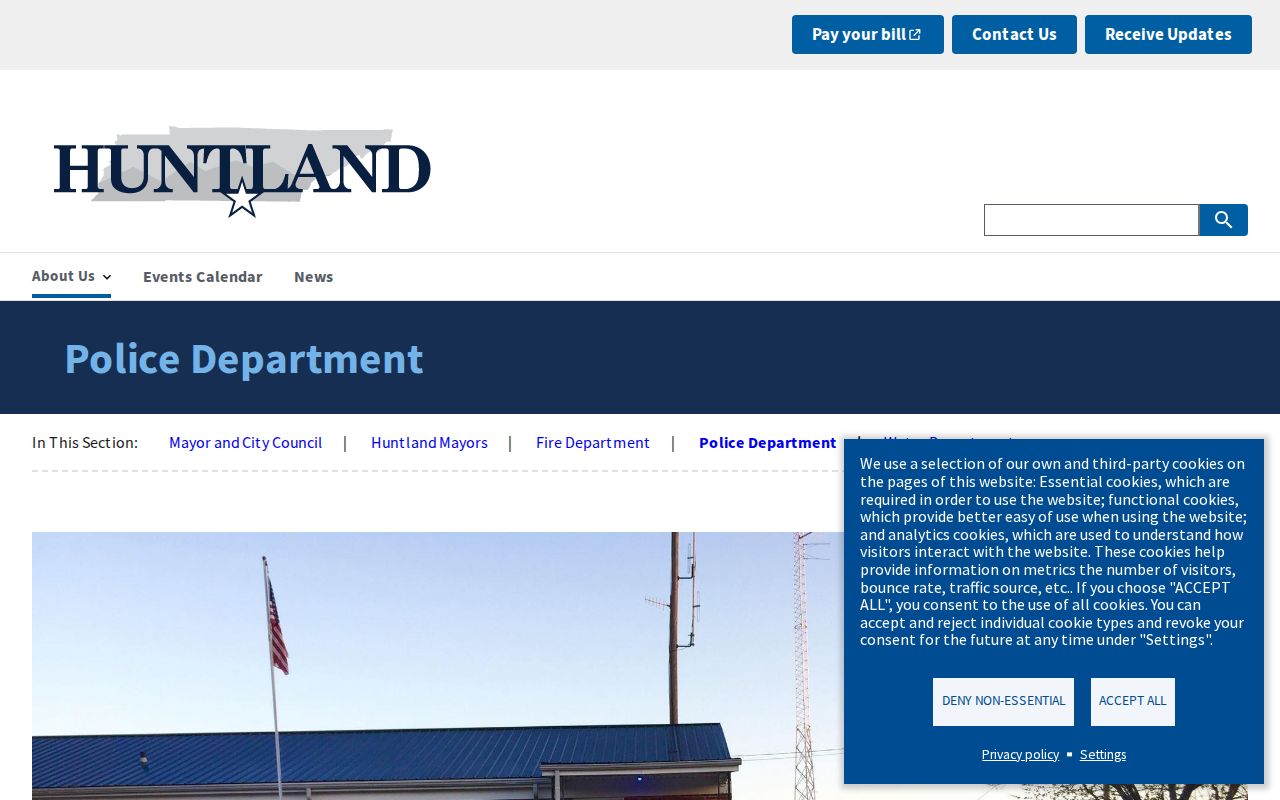 Huntland warrant records reader viewing the police department address and phone